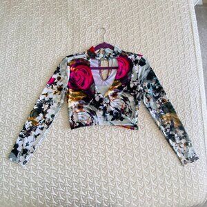 BEBE long sleeve copped wrap top Size S